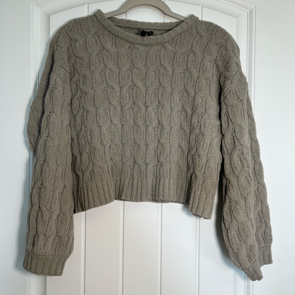 moon & madison Cable Knit Sweater - Sage green